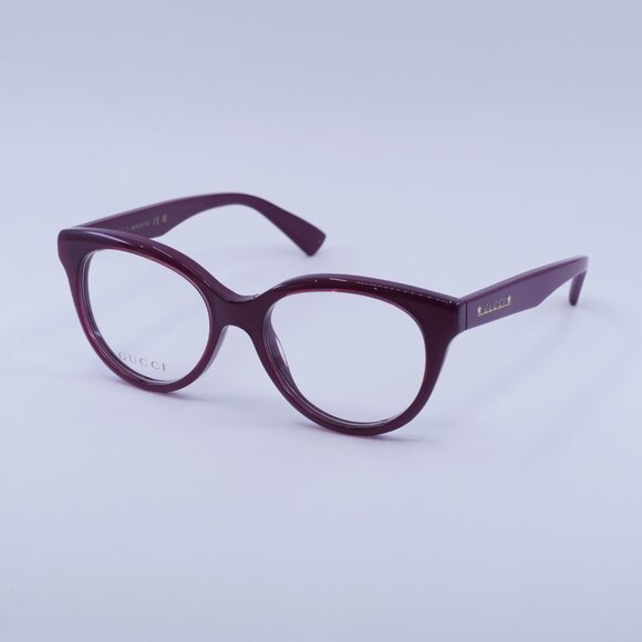 Gucci GG1590O 006 Eyeglasses Burgundy 52mm Cat Eye Frame - Picture 1 of 11